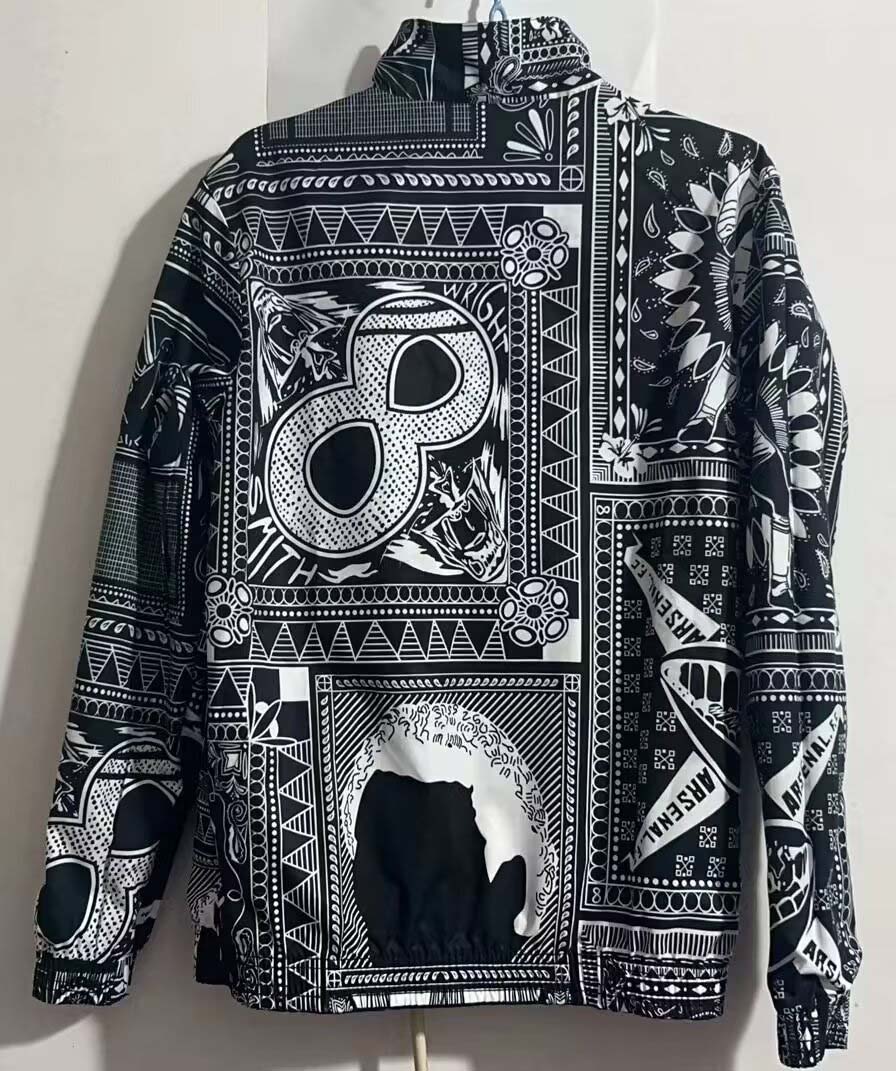 2023-2024 Arsenal Reversible Windbreaker Black-gray Soccer Jersey 1:1 Thai Quality:football jersey mysite: unitedjerseyfootball 邓江浪:football