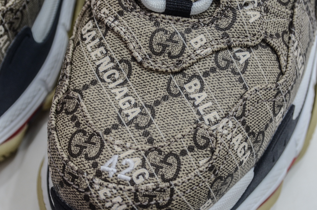 Balenciaga Triple S Sneaker x Gucci in Brown Red、mysite、Cacoeks