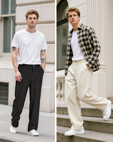 Heyfanee Mens Corduroy Casual Pants Relaxed Fit Trousers for Men with Belt Loops