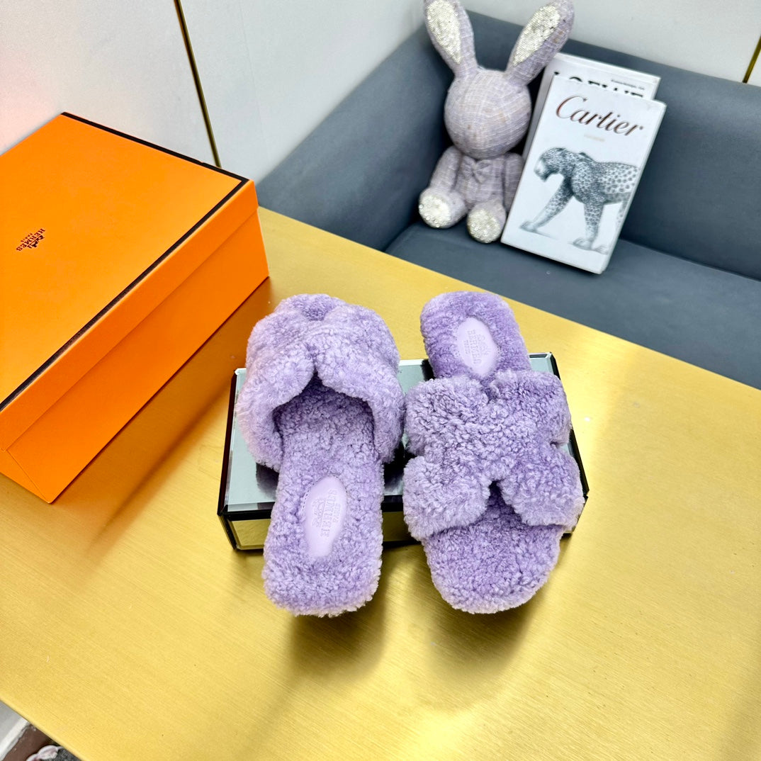 0RAN SHEARLING SANDALS PERIWINKLE PURPLE、mysite、Cacoeks