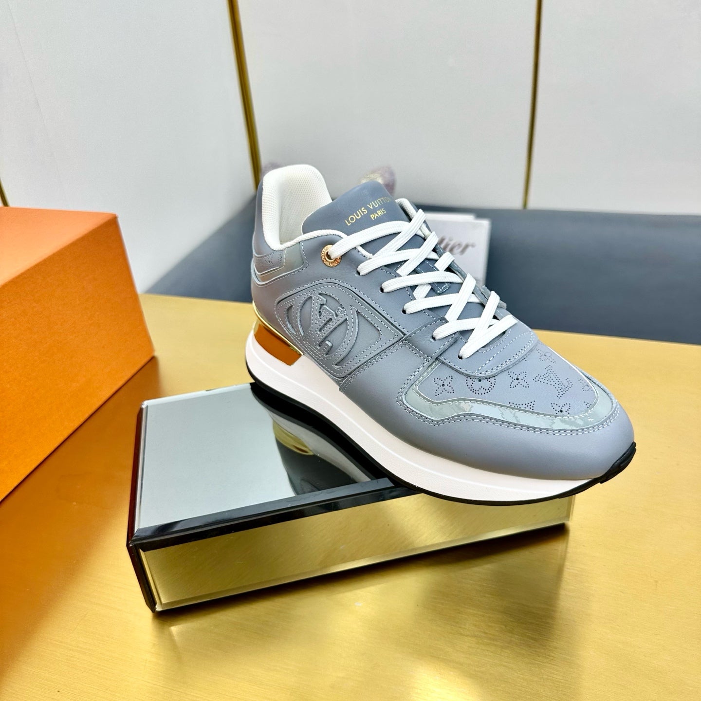 NEO RUN AWAY SNEAKER IN SHARK GRAY CALFSKIN、mysite、Cacoeks