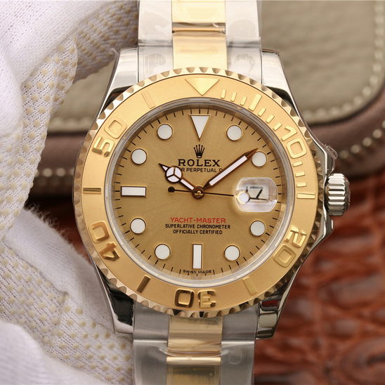 brand Yacht-Master 1 Goldmix (Gold and Blue Dial) 168623 Stainless Steel 40mm luxury watch for sale – NeveReL