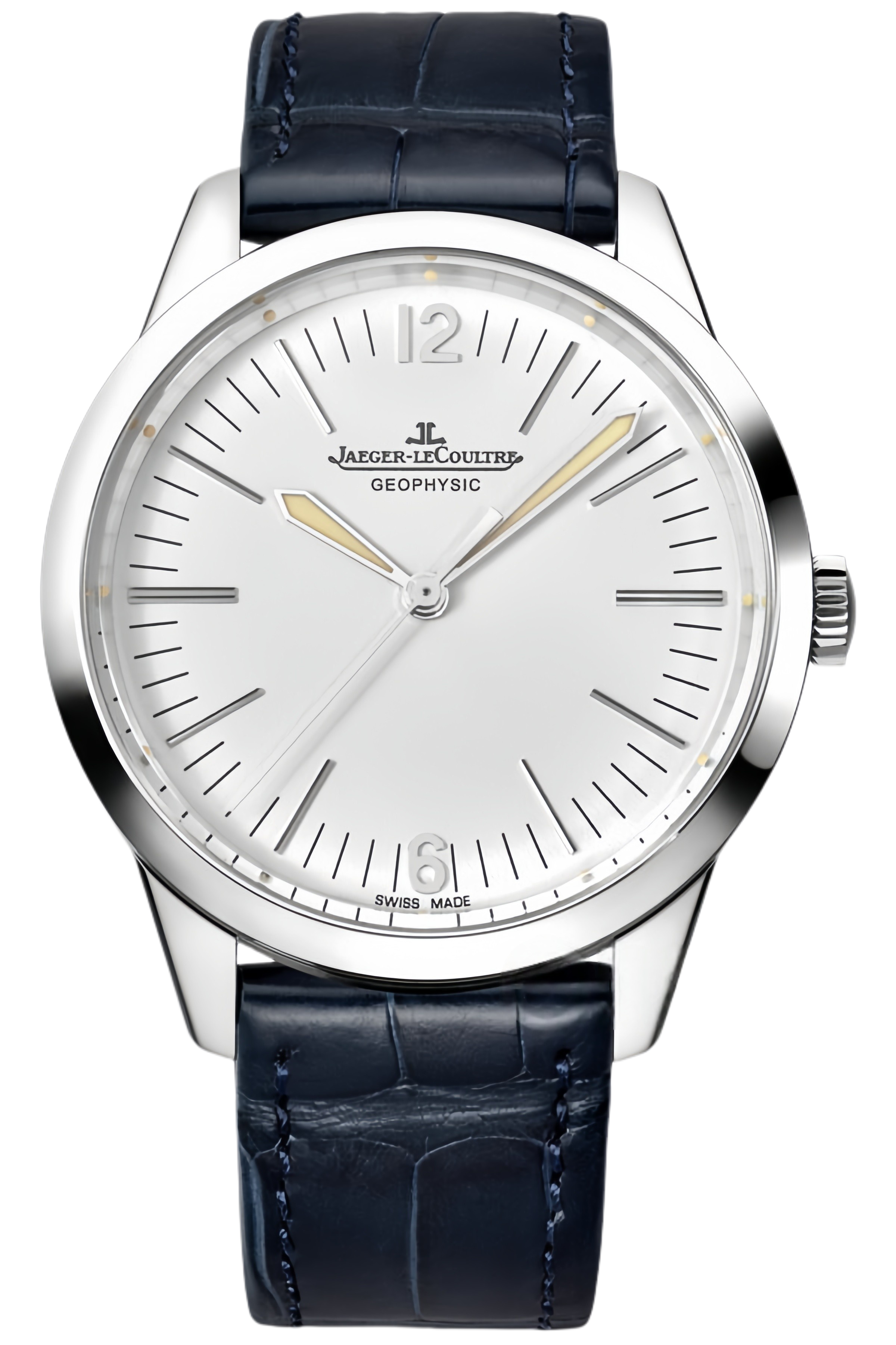 Jaeger-LeCoultre Geophysic 1958 Ref. 800652J Super Clone Watch – Platinum Case White Dial Black Leather Strap Replica