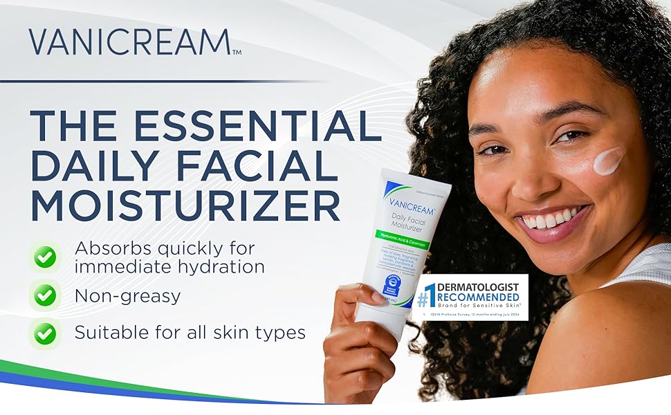 Vanicream facial moisturizer hydration fragrance free eczema non greasy oil absorbs fast black skin