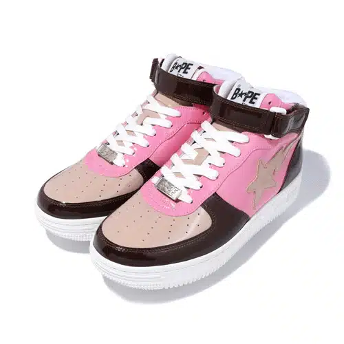 BAPESTA Pink Mid Shoes、mysite、Cacoeks
