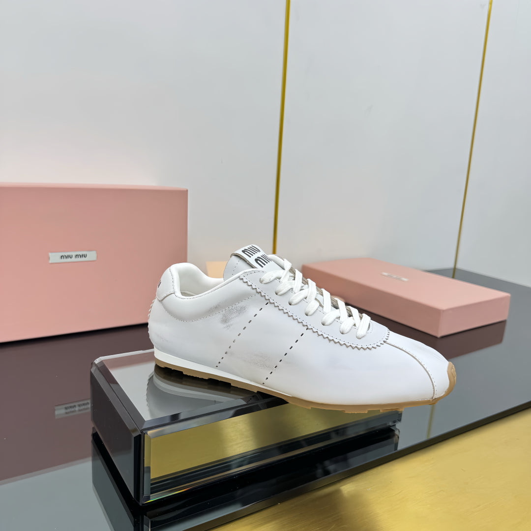 PLUME NAPPA SNEAKERS IN WHITE CALFSKIN、mysite、Cacoeks