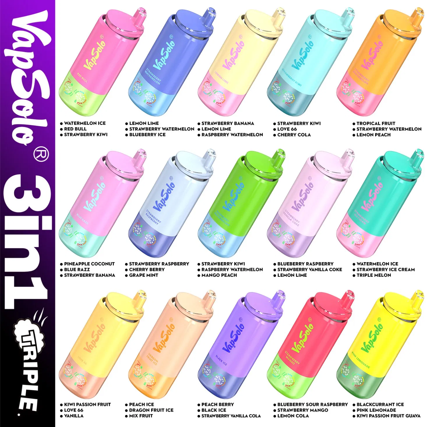 vapsolo triple pro 60k 3 flavors in 1 60000 puffs disposable vape
