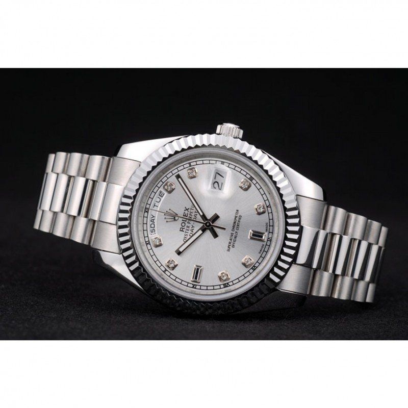 Superclone Rolex Day-Date 41mm Silver Dial 41995-fasswatch