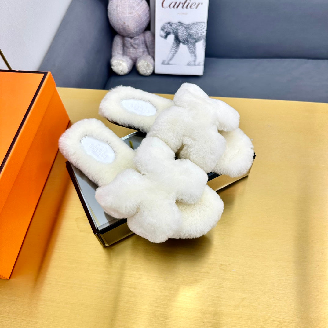 0RAN SHEARLING SANDALS WHITE、mysite、Cacoeks