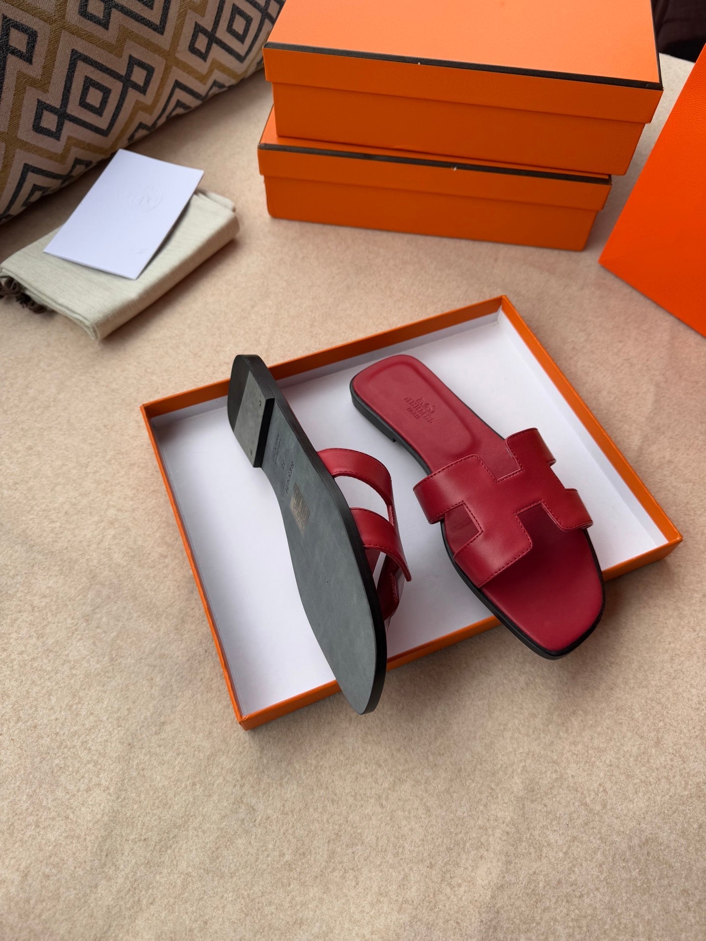 0RAN SANDALS IN JAM RED CALFSKIN、mysite、Cacoeks