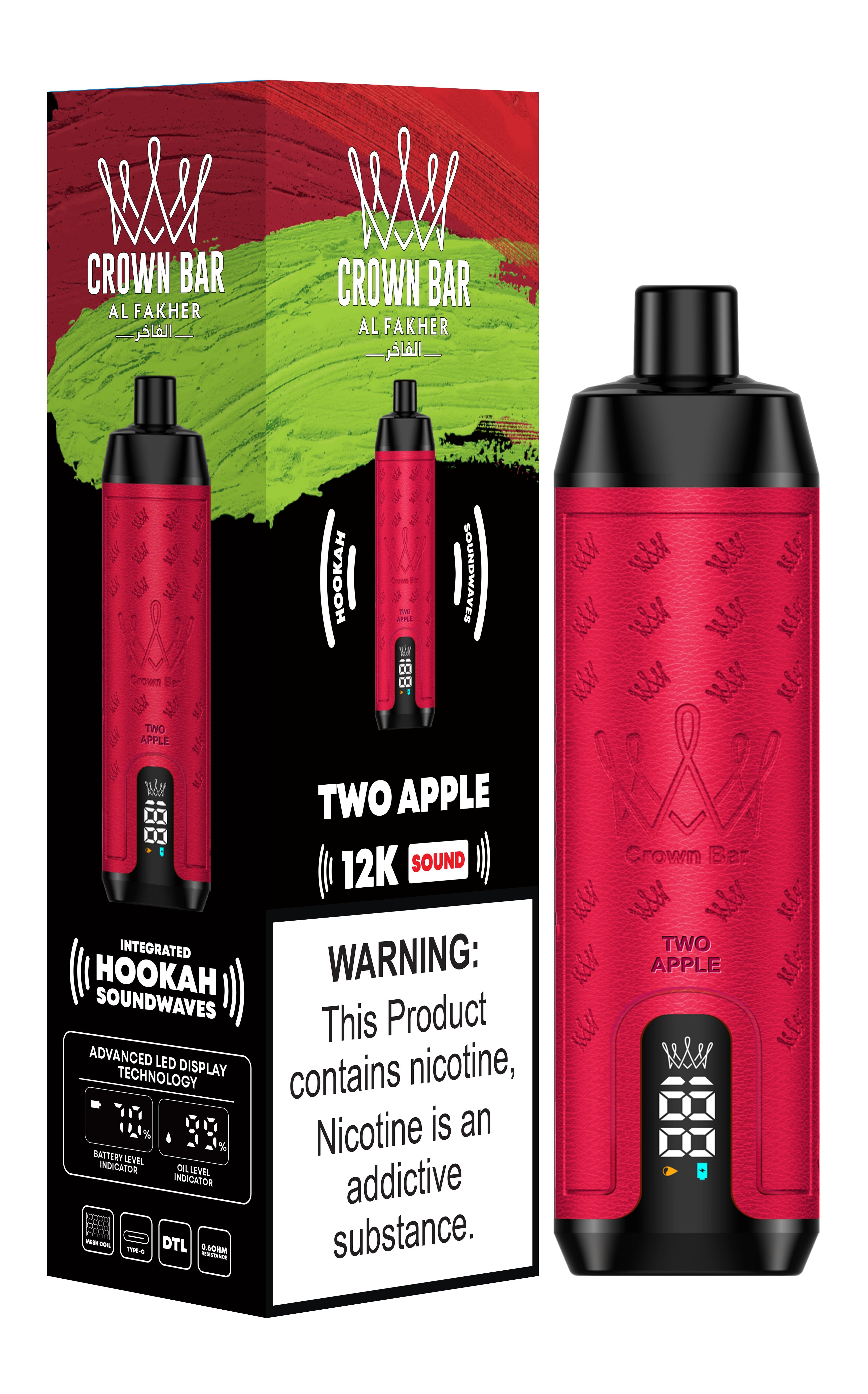  Al Fakher 12000 Puffs12k Disposable Vape with Integrated Hookah Soundwaves - Al Fakher Crown Bar 12k Puffs Vapevpae005 vapeing vape