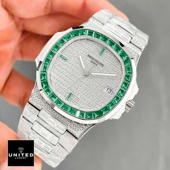 Patek Philippe Nautilus 5711/1300A "Emerald Bezel" Premium Duplicate emerald bezel 5711 replica 5