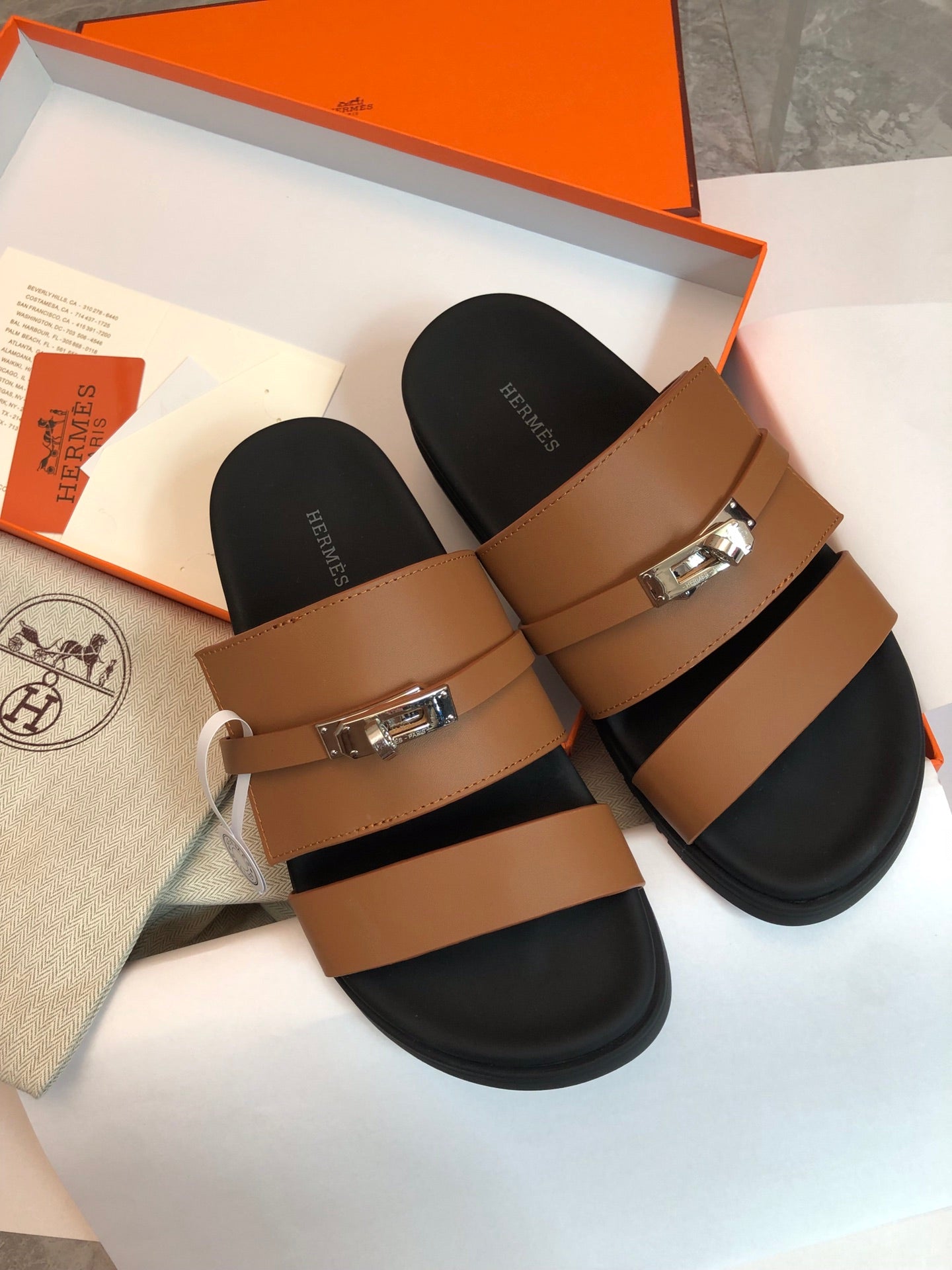 GABRIEL SANDAL MULE IN BRONZE BROWN CALFSKIN、mysite、Cacoeks