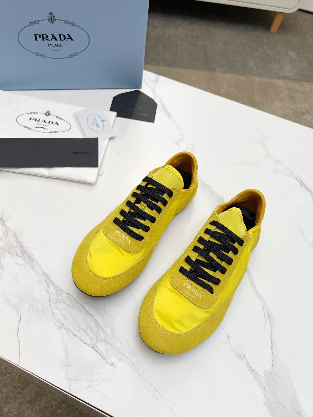 COLLAPSE SNEAKERS IN YELLOW SUEDE AND NYLON、mysite、Cacoeks