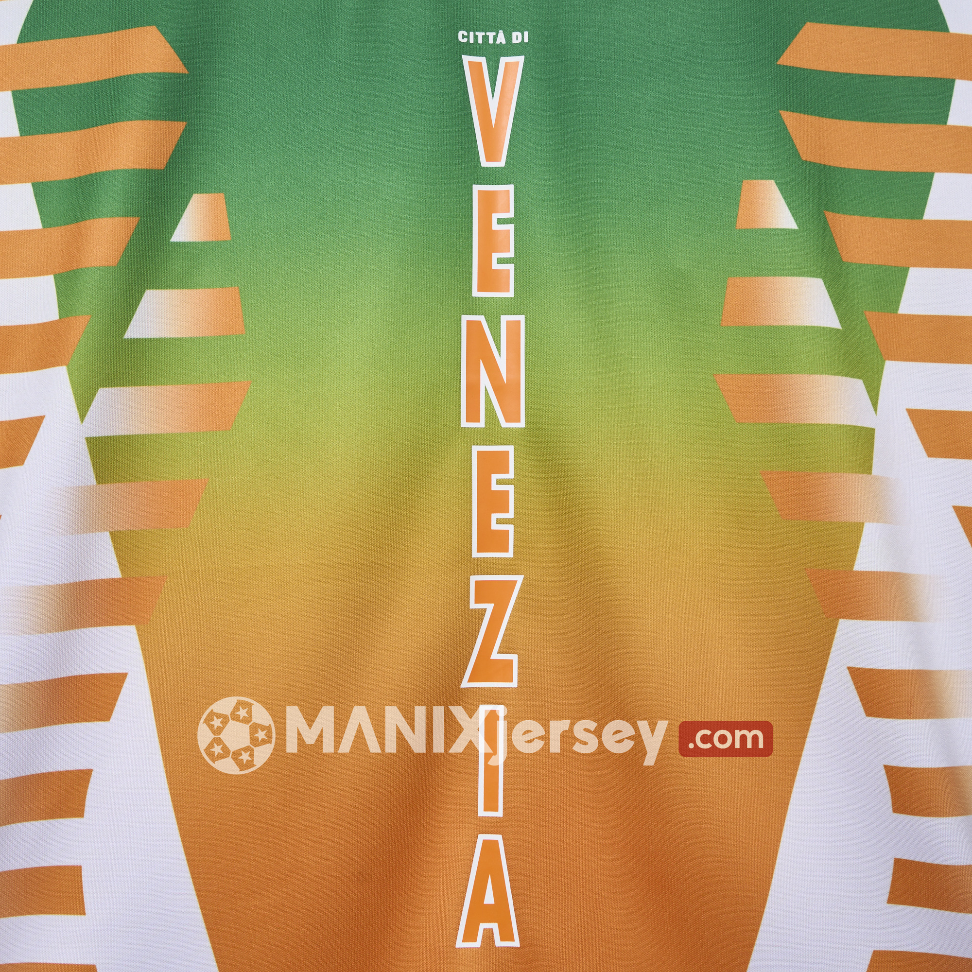 ManixJersey.com | Venezia FC 24-25 Orange and Green Pre-Match Jersey - Fans Version -Customize Name, Number and Patch | Worldwide Shipping