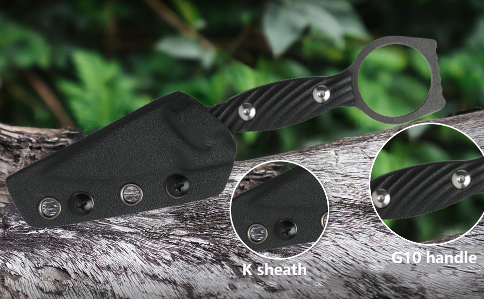 Fixed Blade Knife  With Kydex Sheath