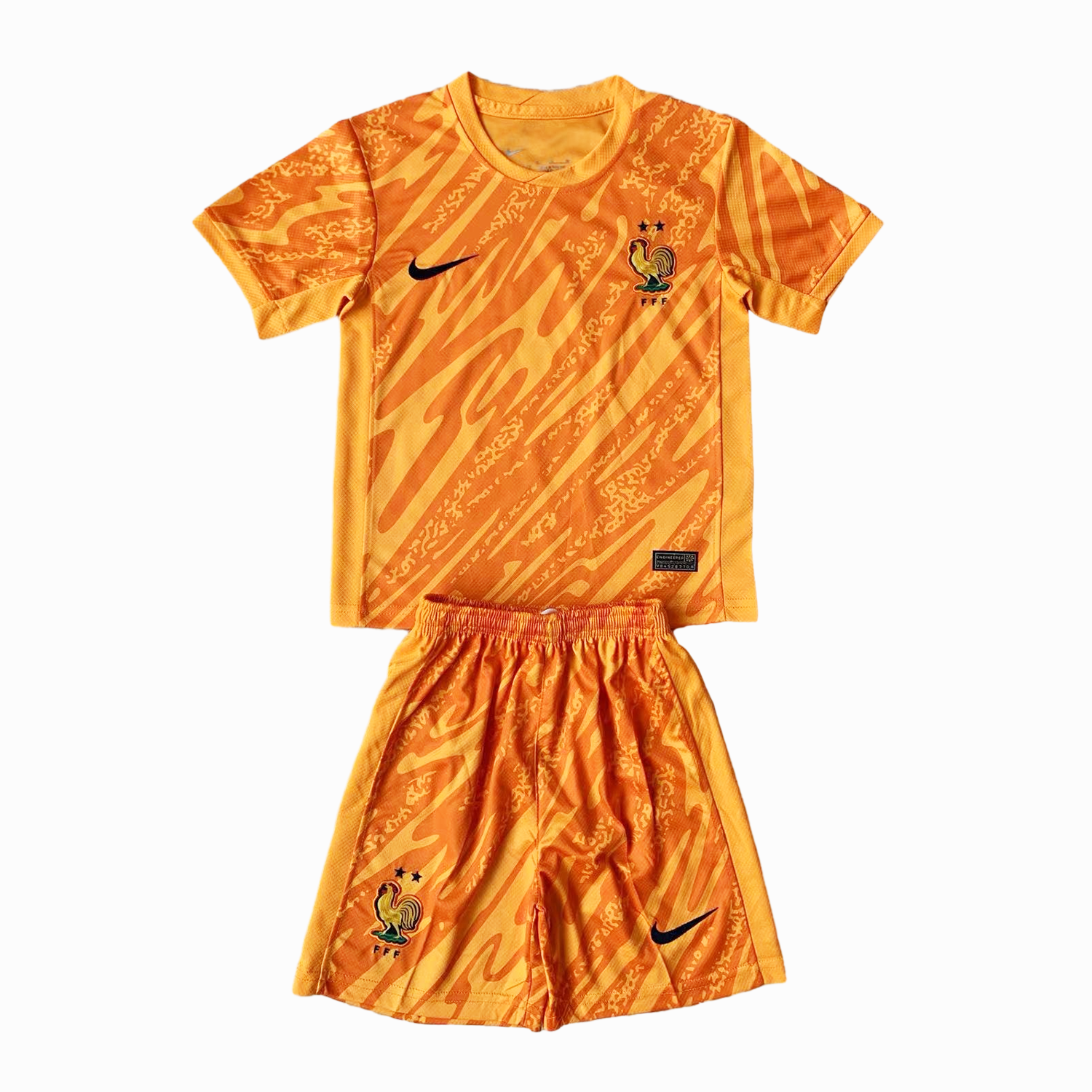 ManixJersey.com | France 2024 Goalkeeper Kids Kit - Orange -Customize Name, Number and Patch | Worldwide Shipping