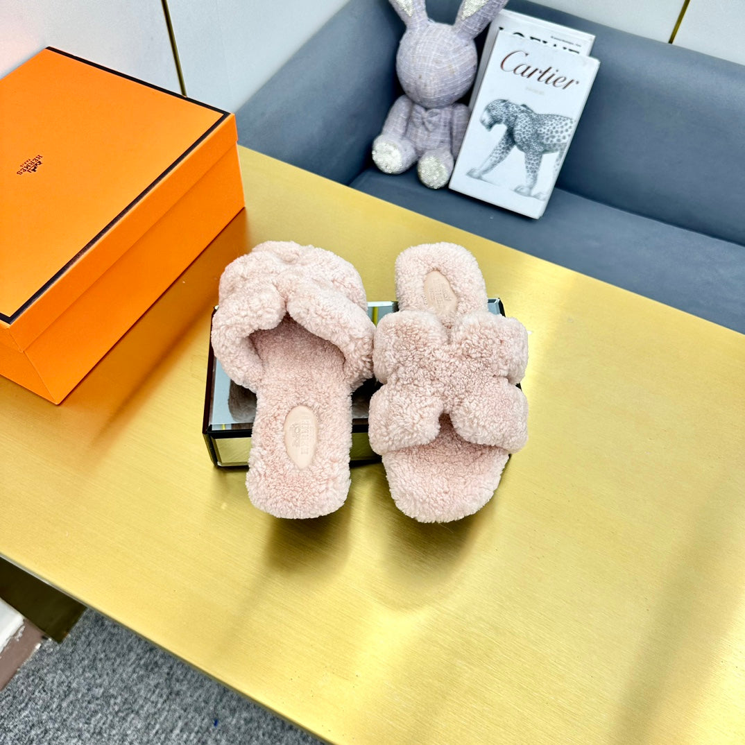 0RAN SHEARLING SANDALS LIGHT PINK、mysite、Cacoeks