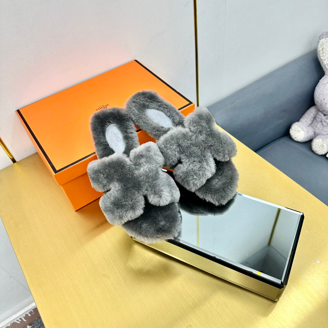 0RAN SHEARLING SANDALS SMOKE GRAY、mysite、Cacoeks