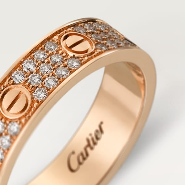 Love wedding band, diamond-paved Rose gold, diamonds