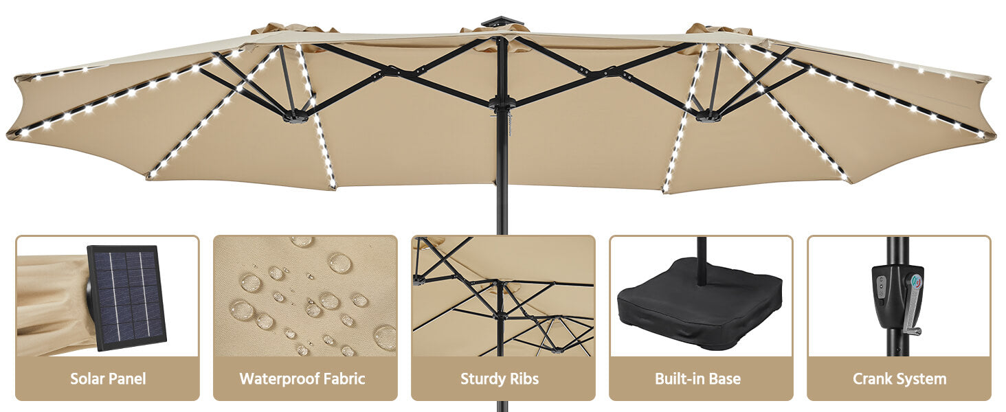 extra large patio umbrella with lights