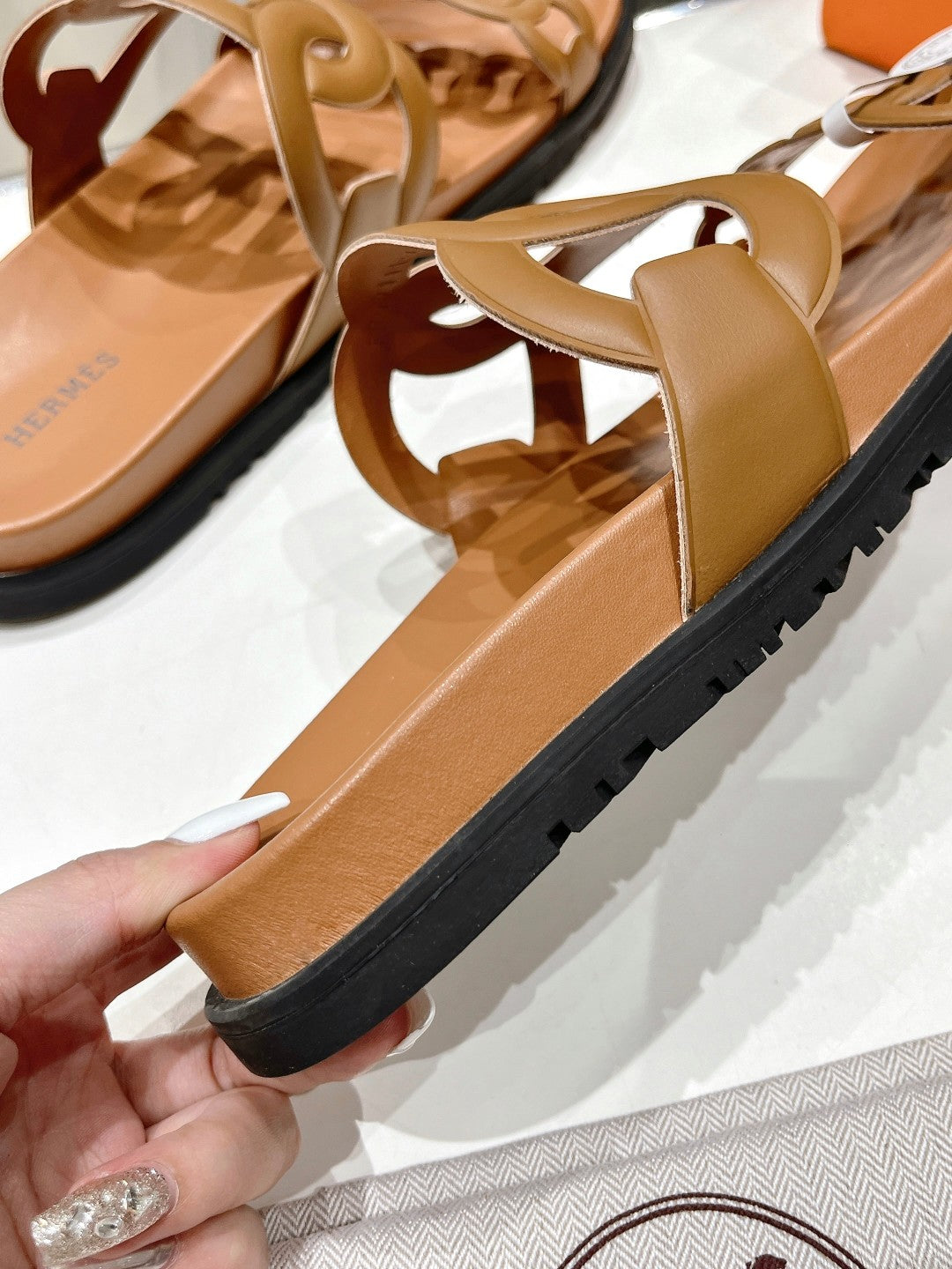 EXTRA SANDAL CARAMEL CALFSKIN、mysite、Cacoeks