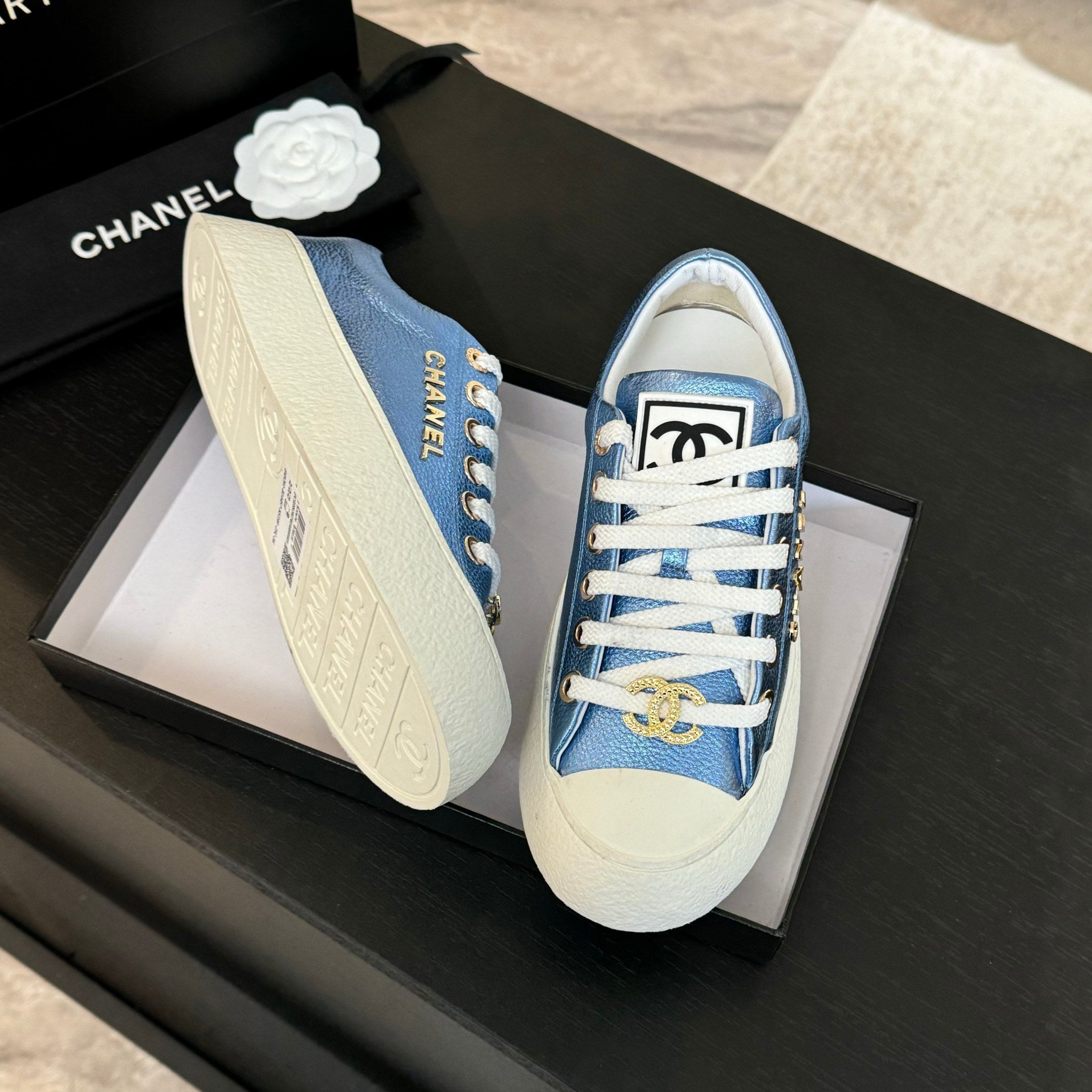 BIG-HEAD COOKIE SHOES IN TEAL BLUE MIX WHITE LAMBSKIN、mysite、Cacoeks