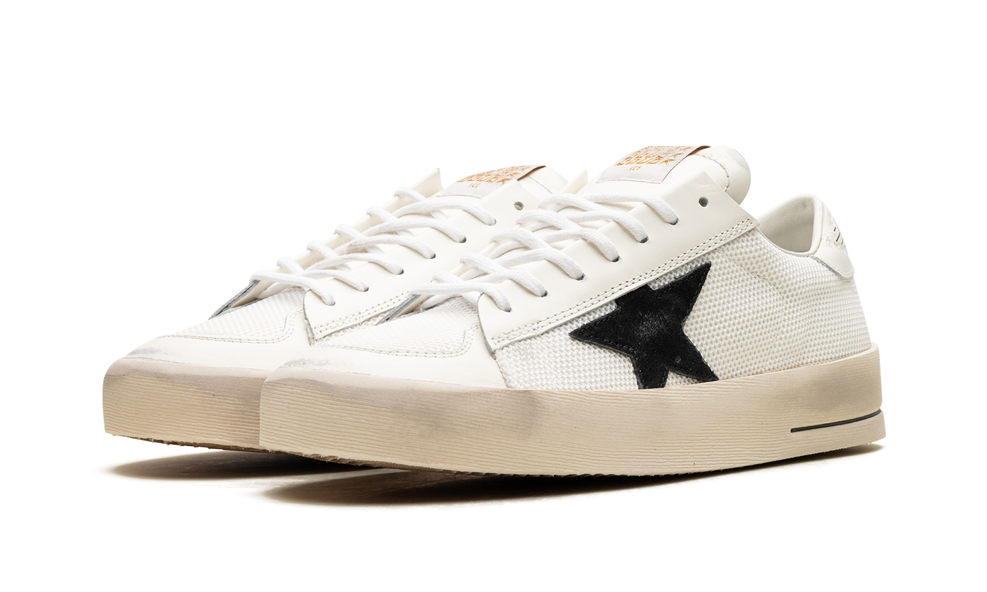 STARDAN NET UPPER SHINY LEATHER TOE AND HEEL SUEDE STAR "WHITE BLACK"、mysite、Cacoeks