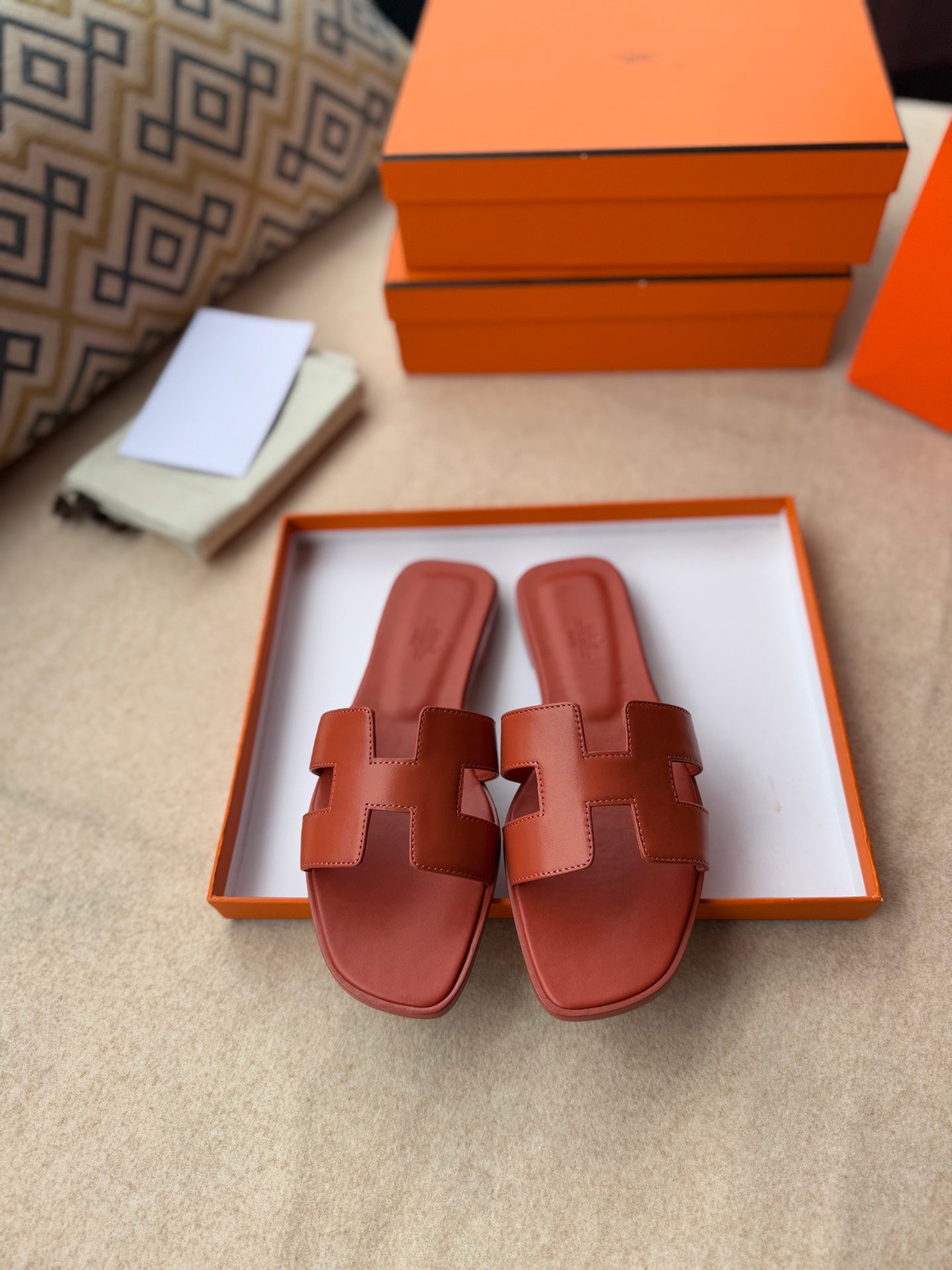 0RAN SANDALS IN GINGER ORANGE CALFSKIN、mysite、Cacoeks