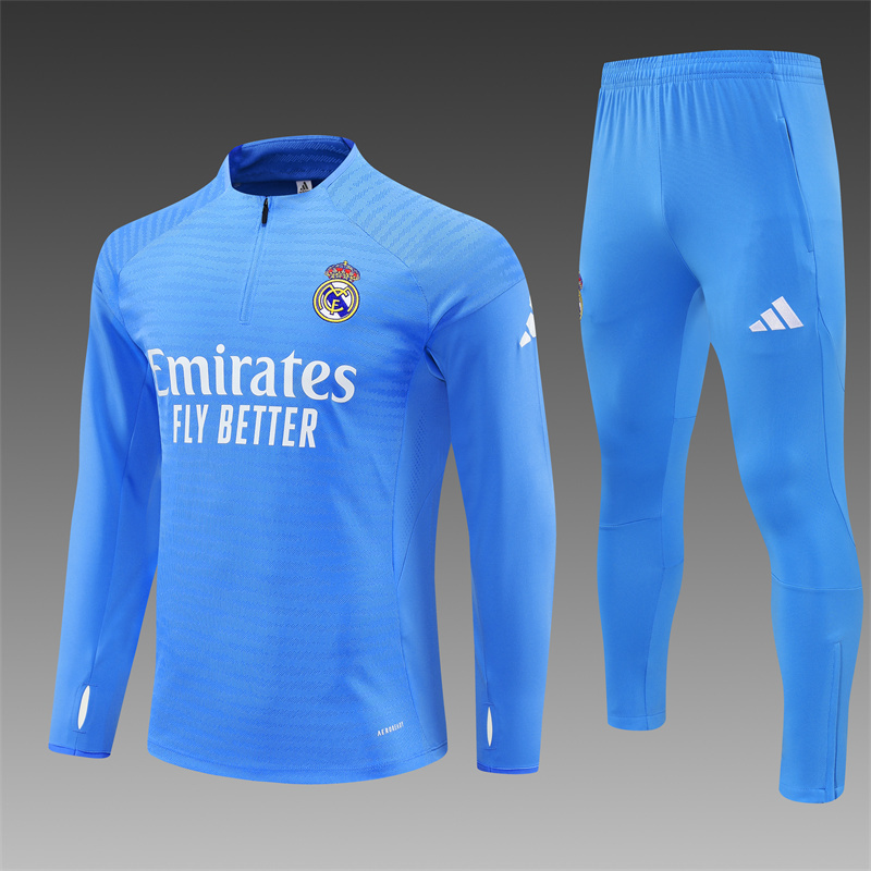 2025/2026 Real Madrid Half-Pull Training Suit Blue Football Shirt 1:1 Thai Quality Set:football jersey mysite: unitedjerseyfootball 邓江浪:football