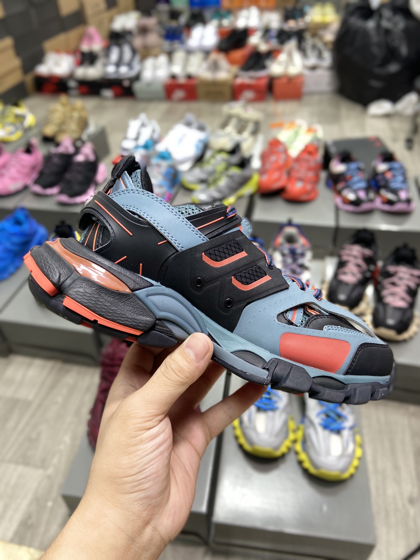 Balenciaga Track Trainer in Dark Grey Orange、mysite、Cacoeks