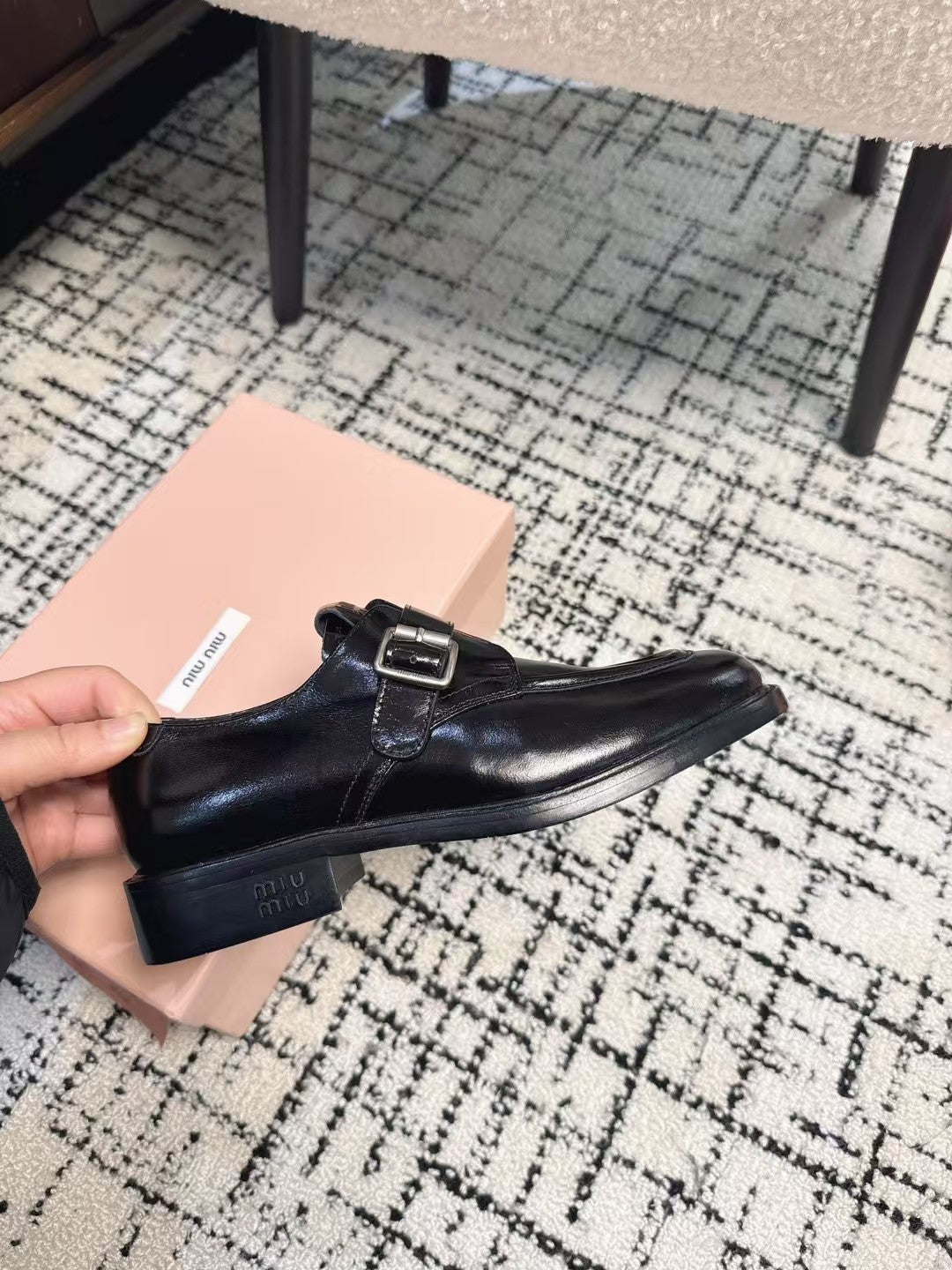 SQUARE TOE OXFORD IN BLACK SHINY CALFSKIN、mysite、Cacoeks