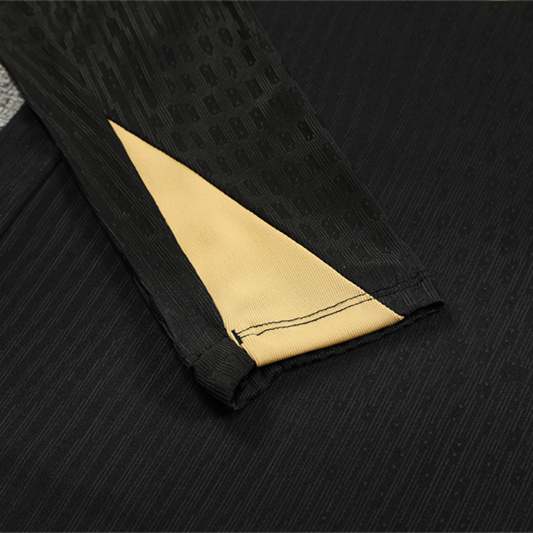 Higojerseys-Barcelona 24-25 Kids Long Sleeve Training Set - Player Version - Black Gold