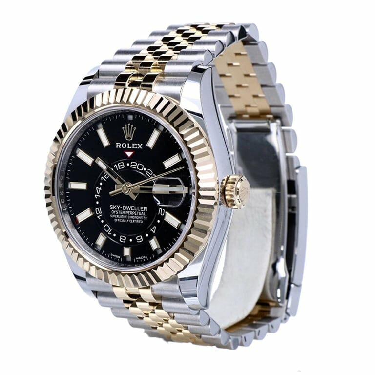 Rolex Sky-Dweller 326933 Steel Gold Black Dial Replica-fasswatch