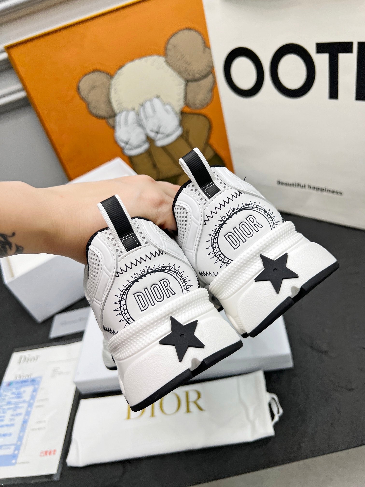 CD CHRONO SNEAKERS IN WHITE AND BLACK MESH、mysite、Cacoeks