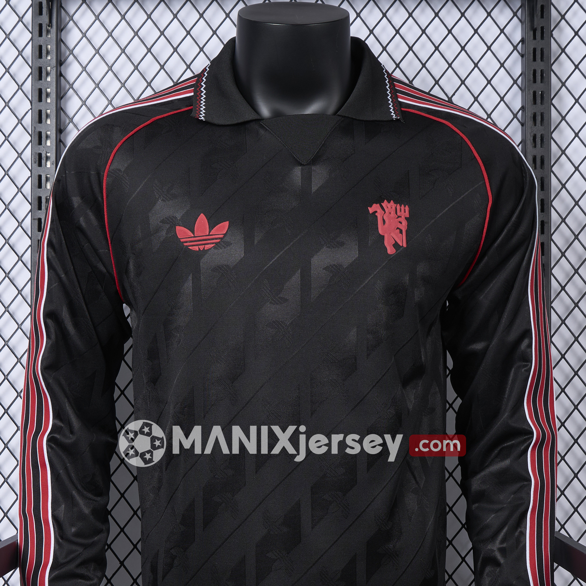 ManixJersey.com | Manchester United 24-25 Originals LFSTLR Long Sleeve Black Jersey - Player Version -Customize Name, Number and Patch | Worldwide Shipping
