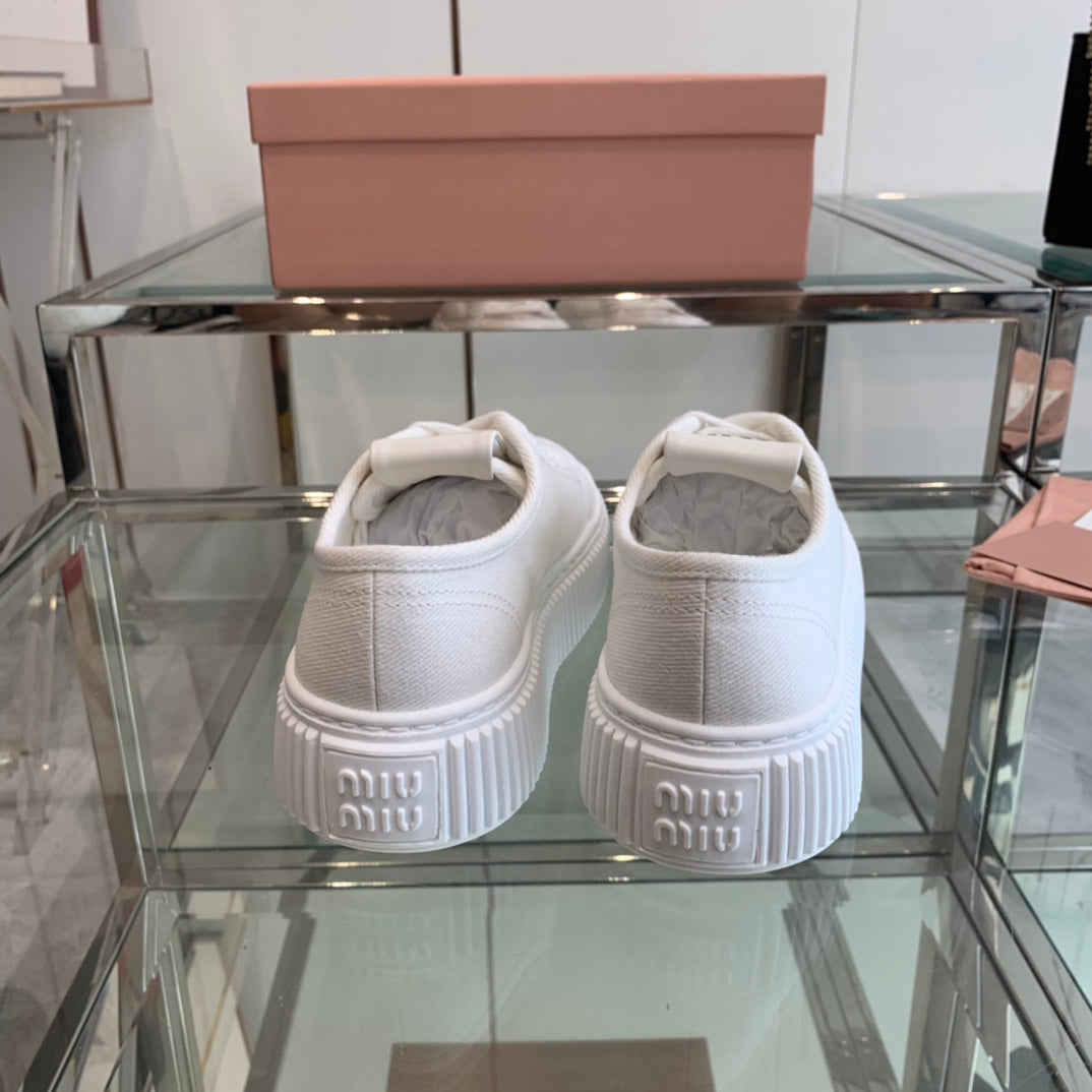 Sneakers High Sole White Canvas、mysite、Cacoeks