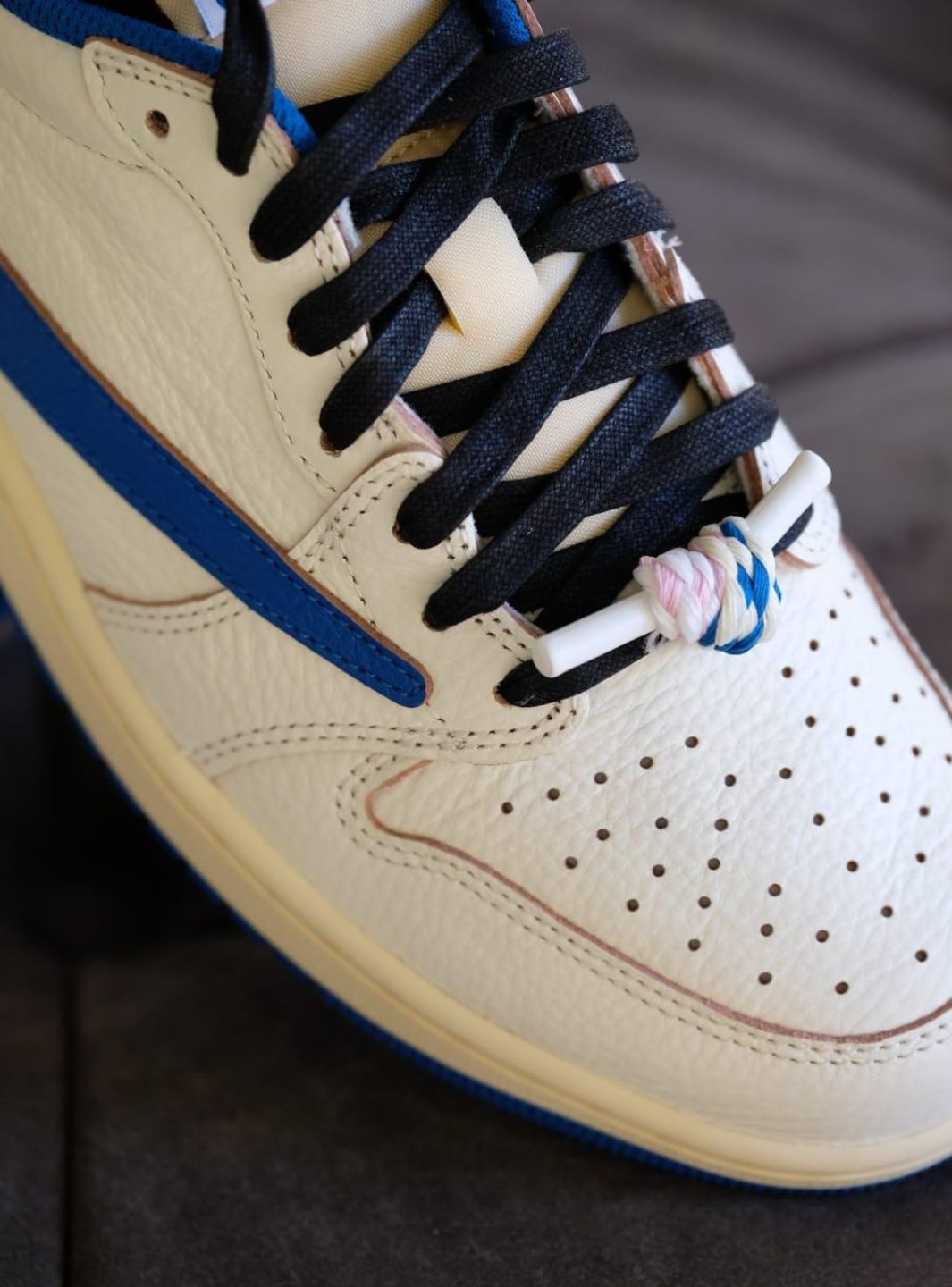 Air Jordan 1 Retro Low OG SP Fragment x Travis Scott Sail Military Blue、JORDAN、Cacoeks