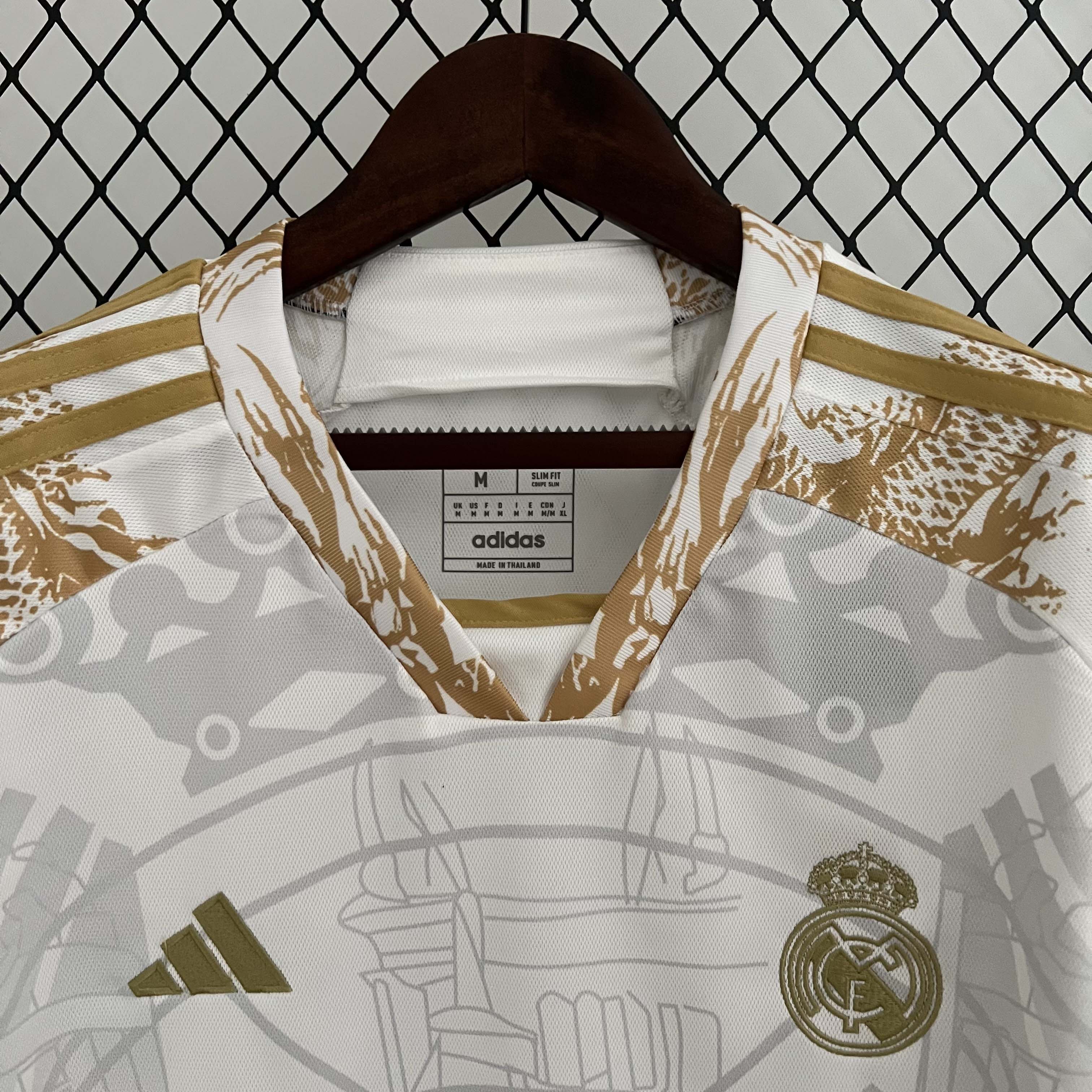 2023/2024 Real Madrid Golden white dragon Special Edition Football Shirt1:1 Thai Quality:football jersey mysite: unitedjerseyfootball 邓江浪:football