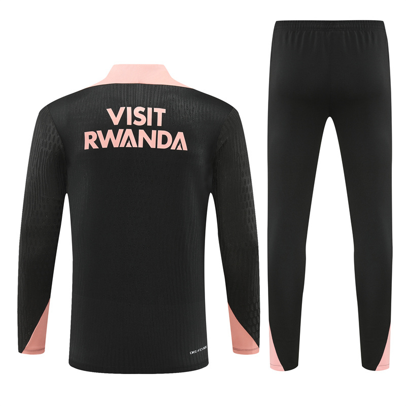 ManixJersey.com | Paris Saint-Germain PSG X JD 24-25 Long Sleeve Training Set - Player Version - Black and Pink -Customize Name, Number and Patch | Worldwide Shipping