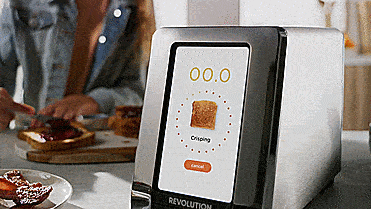 Smart Toaster With a Built-In Touchscreen - Futuristic Modern Toaster with digital display