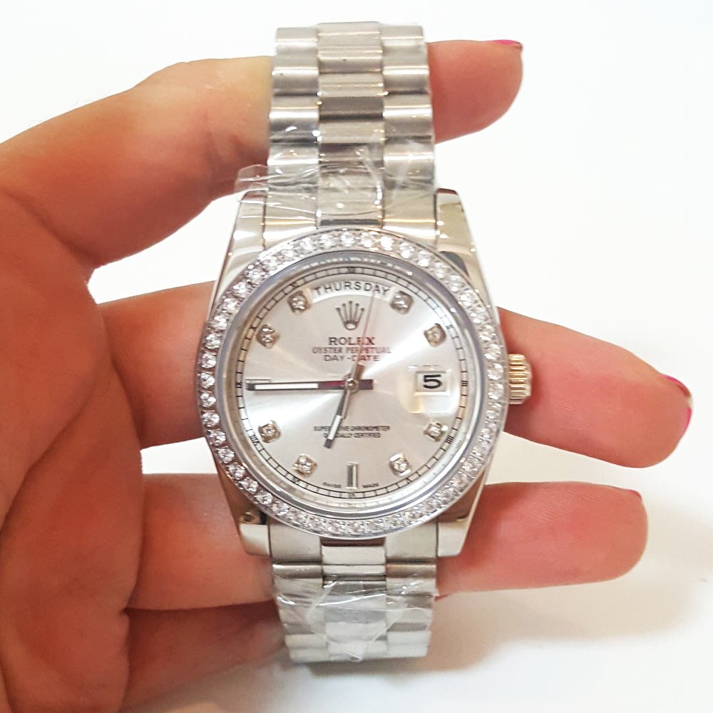 Replica Rolex Day-Date 36mm Silver Dial 118346-fasswatch