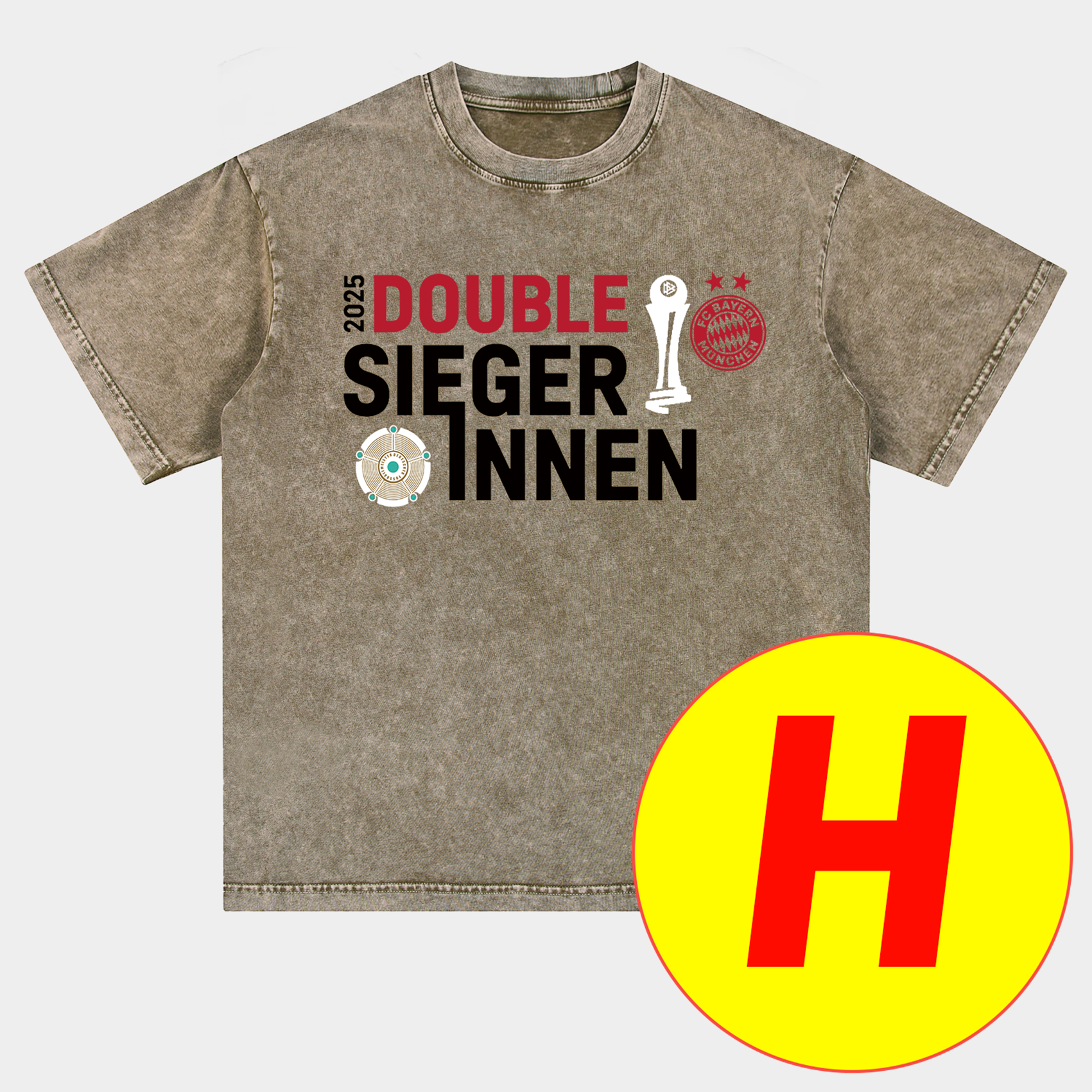 ManixJersey.com | Bayern Munich Bundesliga Champions Deutscher Meister 2025 Oversized Washed T-Shirt -Customize Name, Number and Patch | Worldwide Shipping