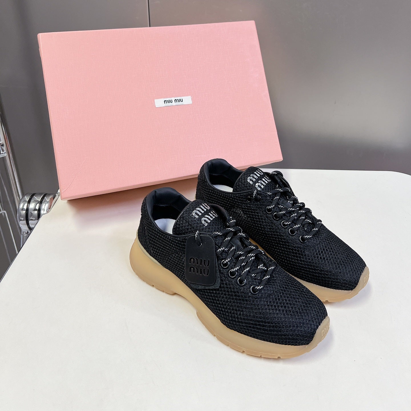 BASIC SNEAKERS IN BLACK MESH、mysite、Cacoeks
