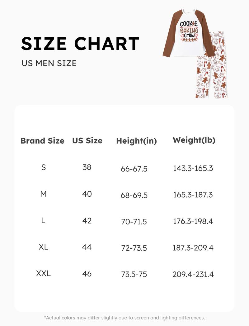 PatPat Christmas Pajamas Soft & Stretchy Family Matching  Long Sleeve Sets Cookie Baking Crew Patterned Sleepwear for Women Men Couples Adult Kids,Cute Pajama,Cozy Pajamas ,Flame Resistant,autumntok,wintertok,BFCM Early Bird