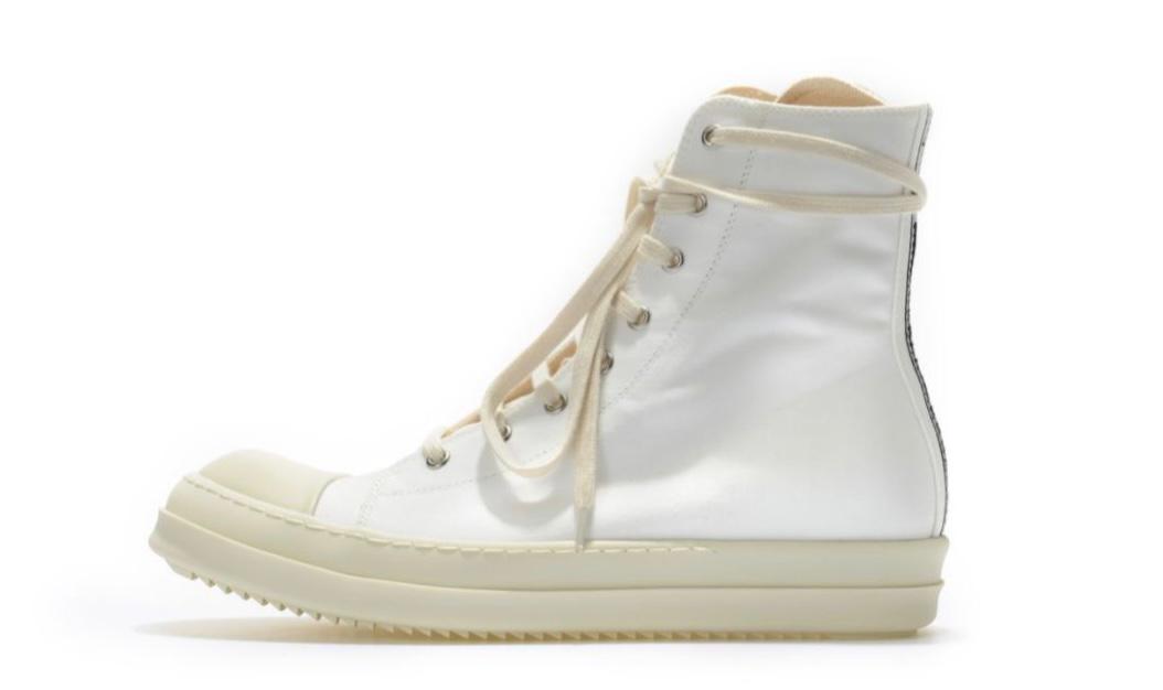 Rick Owens Canvas High Top Sneaker in White Cream、mysite、Cacoeks