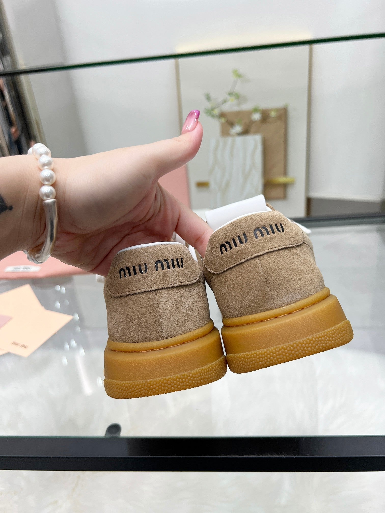 ECRU SNEAKERS IN BROWN BLEACHED SUEDE、mysite、Cacoeks