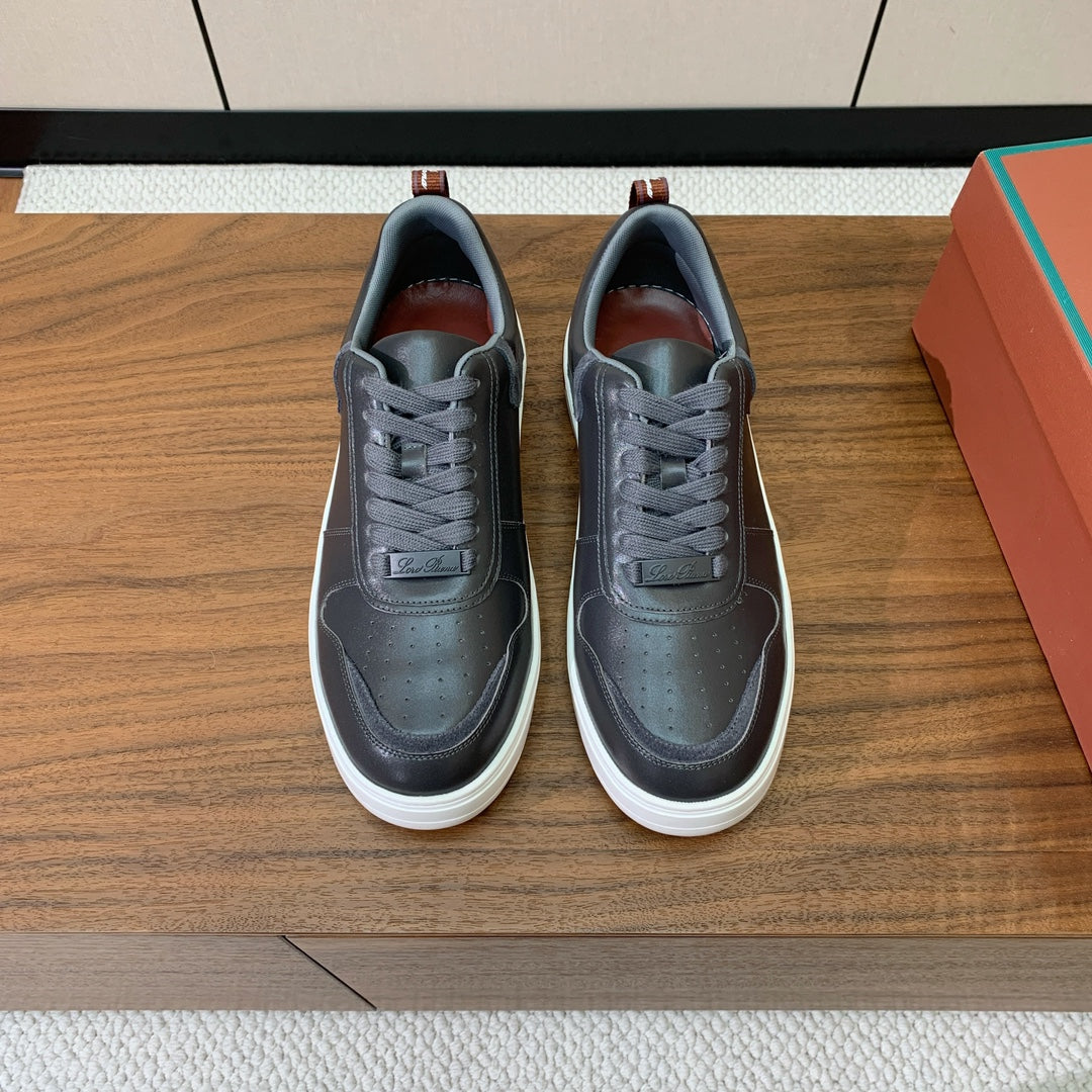 LP SNEAKERS IN SLATE GREY CALFSKIN WHITE SOLE、mysite、Cacoeks