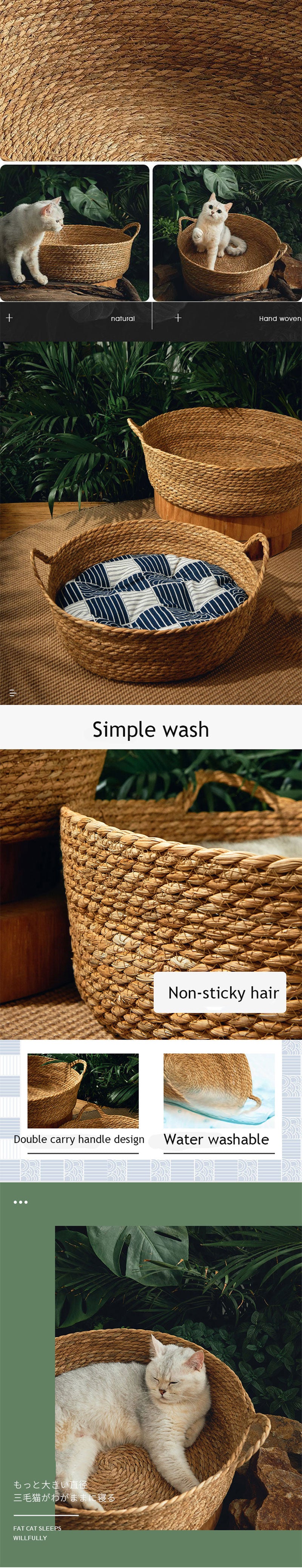 Pure Manual Woven Cat Nest Scratch Board Four Seasons General Pet Bed