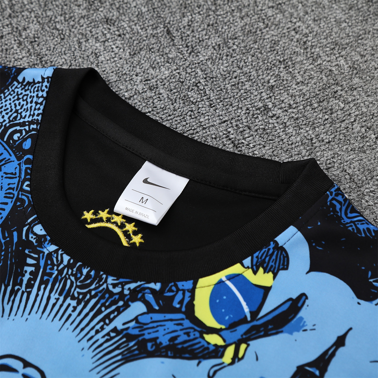 UltraTrikot-Brazil 25-26 Blue Jesus Statue Vest Training Set - Blue Vest & Black Shorts